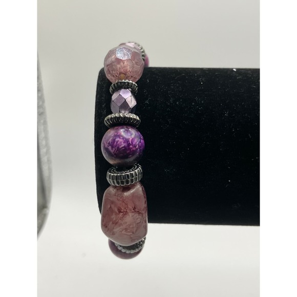 Premier Designs Rhapsody Purple Faux Stones and Silver-Tone Bracelet! - Picture 5 of 7